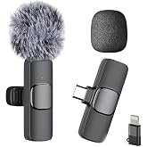 Mini Mic Wireless Lavalier Microphone for iPhone 17/16/15, Android Phone | Noise Reduction, Plug-and-Play Lapel Microphone for YouTube, TikTok, Vlogging &amp; Interviews Content Creators