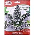Zen Marijuana Leaf Shaped Cookie Cutter - 3 Piece Set, Premium Food-Grade Stainless Steel, Dishwasher Safe