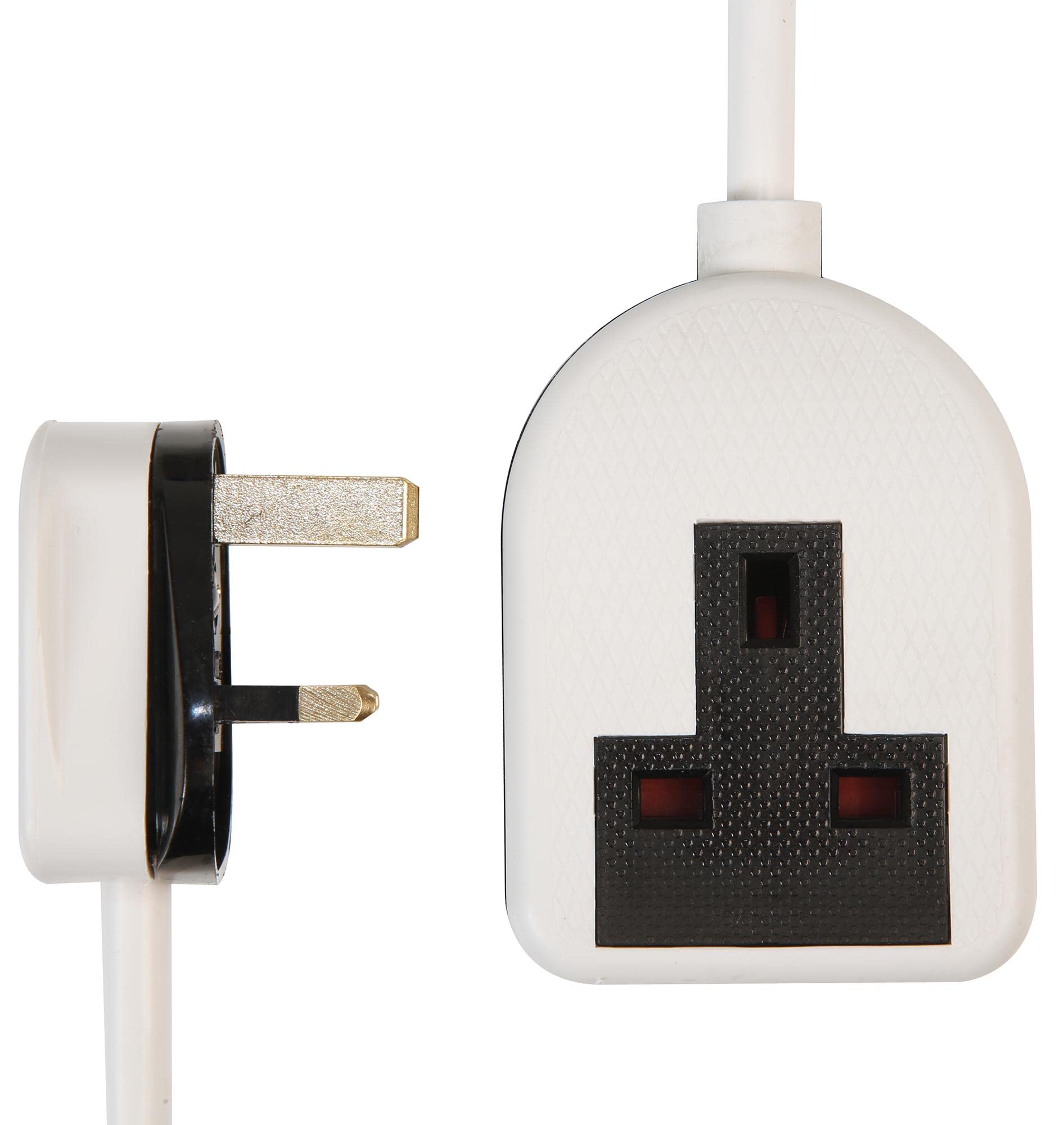 PRO ELEC PELB1209 Rubber Mains Extension Lead, 1 Gang, 13A, 5m, White