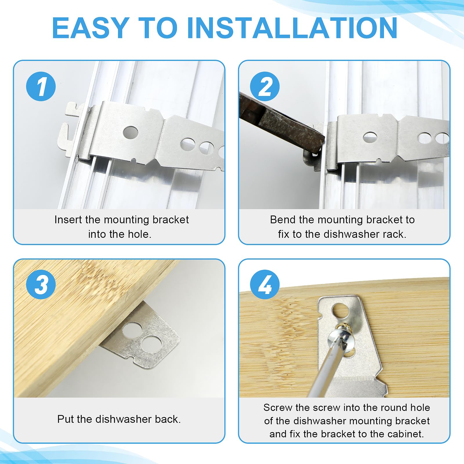 RASKOO 2 Pack Premium Dishwasher Mounting Bracket, Undercounter Dishwasher Bracket with Screws for Whirl-pool, Ken-more, Kitchen-Aid Dishwasher - Easy to Replace 8269145 WP8269145 WP8269145VP