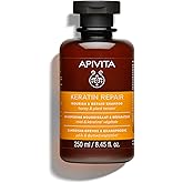 Apivita Keratin Repair Shampoo | Nourishes & Repairs Dry, Damaged Hair with Honey & Plant Keratin, Silicone-Free, 250 mL / 8.45 oz