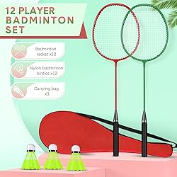 Chitidr 12 Pack Badminton Rackets Set Including