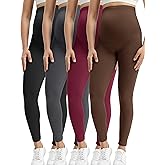 Buttergene 4 Pack Women's Creamlush Maternity Leggings Maternity Yoga Pants Pregnancy Leggings Maternity Clothes