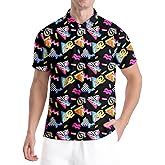 Men's Classic 80s Golf Shirt 90s Short Sleeve Casual Comfort