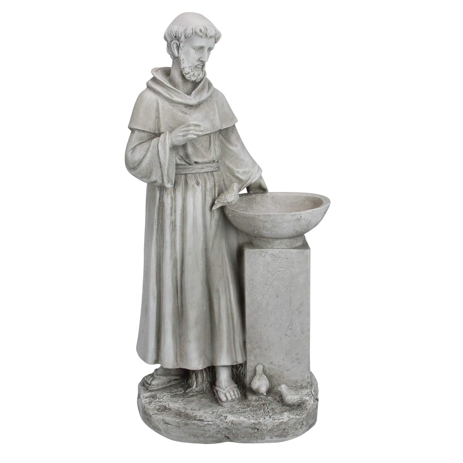 Napco 15 5 Saint Francis With Bird Feeder Outdoor Garden Statue