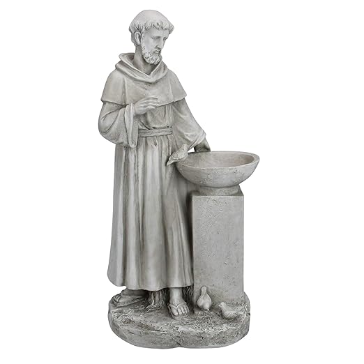 Napco 15 5 Saint Francis With Bird Feeder Outdoor Garden Statue
