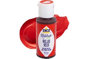 ENCO Natural Food Coloring Gel No artifitial dyes - Vibrant colors for Icing, Buttercream, Fondant (1.41 Ounce (Pack of 1), Red)