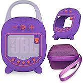 JCHPINE Hard Case and Silicone Cover for JBL Clip 5 Ultra Portable Bluetooth Speaker Accessories, Soft Silicone Case for JBL Clip 5 Speaker Stand Up Holder (Purple)