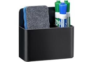 Simetufy Magnetic Dry Erase Marker Holder, Magnetic Pen Holder, Whiteboard Marker Holder, Magnetic Marker Holder for Fridge, Whiteboard, Locker, Magnetic Cup for Dry Erase Board, 1 Pack, Black
