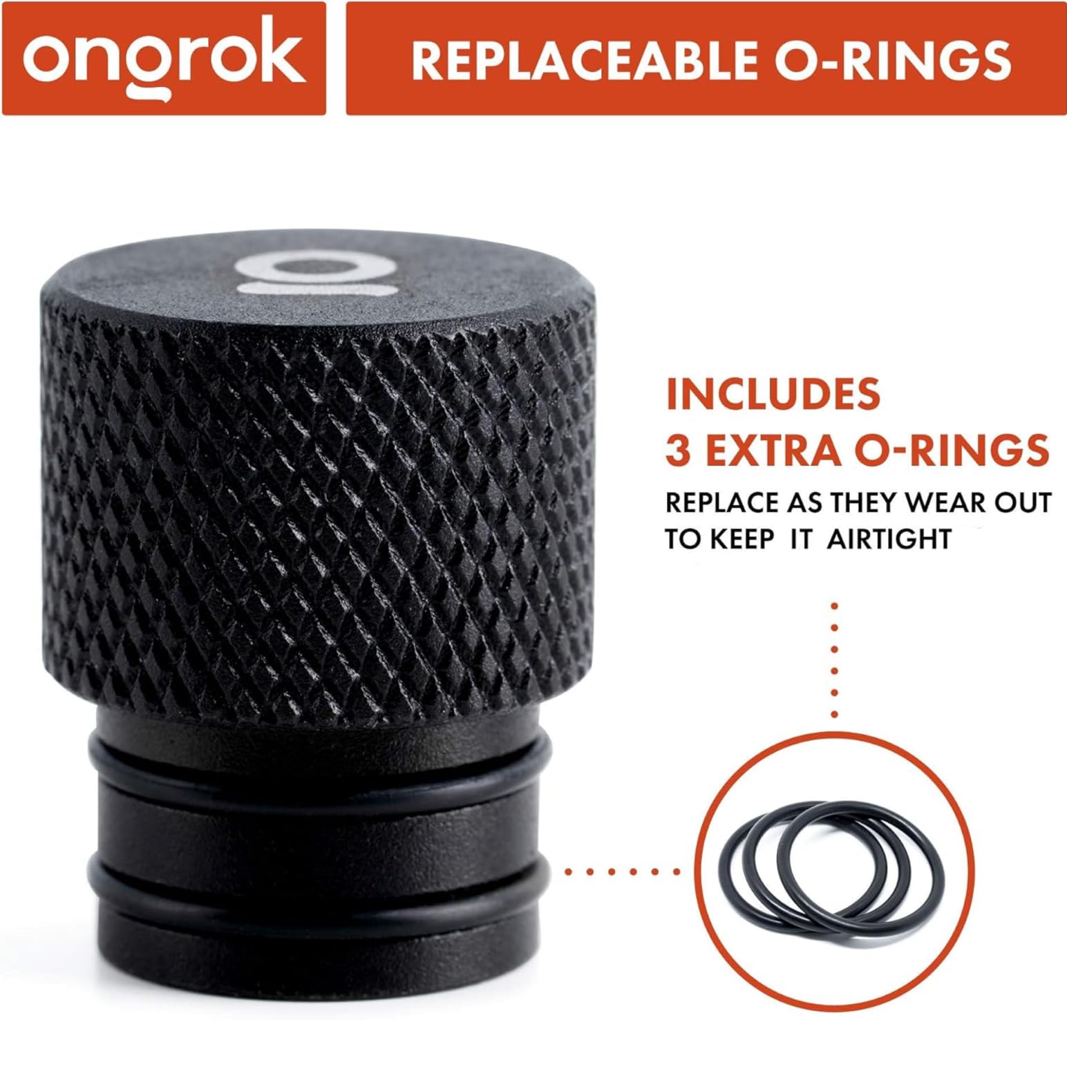 ONGROK Premium Storage Tube | Airtight Aircraft Grade Aluminum Metal, Pocket-Sized Opaque Holder | Perfect to Store Tea, Spices, Coffee (Black)