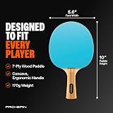 PRO-SPIN Table Tennis Bats 2-Player Set with Case 3 Balls Purple Blue view 5