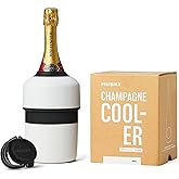 Huski Champagne Chiller | NEW | Award-Winning Iceless Design with Detachable Bottle Stopper | Keeps Wine Cold up to 6 Hours | Fits most 750ml Champagne, Prosecco & Sparkling Wine Bottles (White)