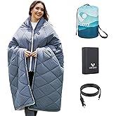 Heated Blanket Battery Operated,12V Cordless heating pad with 15000 battery,Heated Shawl Throw Blanket,Wearable Heated Blanket,Sherpa Lining,3 Heating Set for Car,Camping,Backpacking,Hiking,Travel