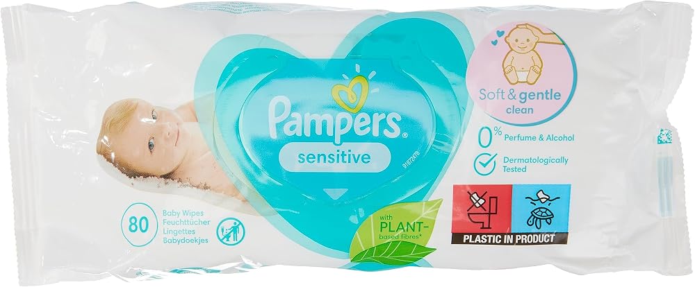 Pampers Sensitive Baby Wipes pH Balancing Formula Dermatologically Tested