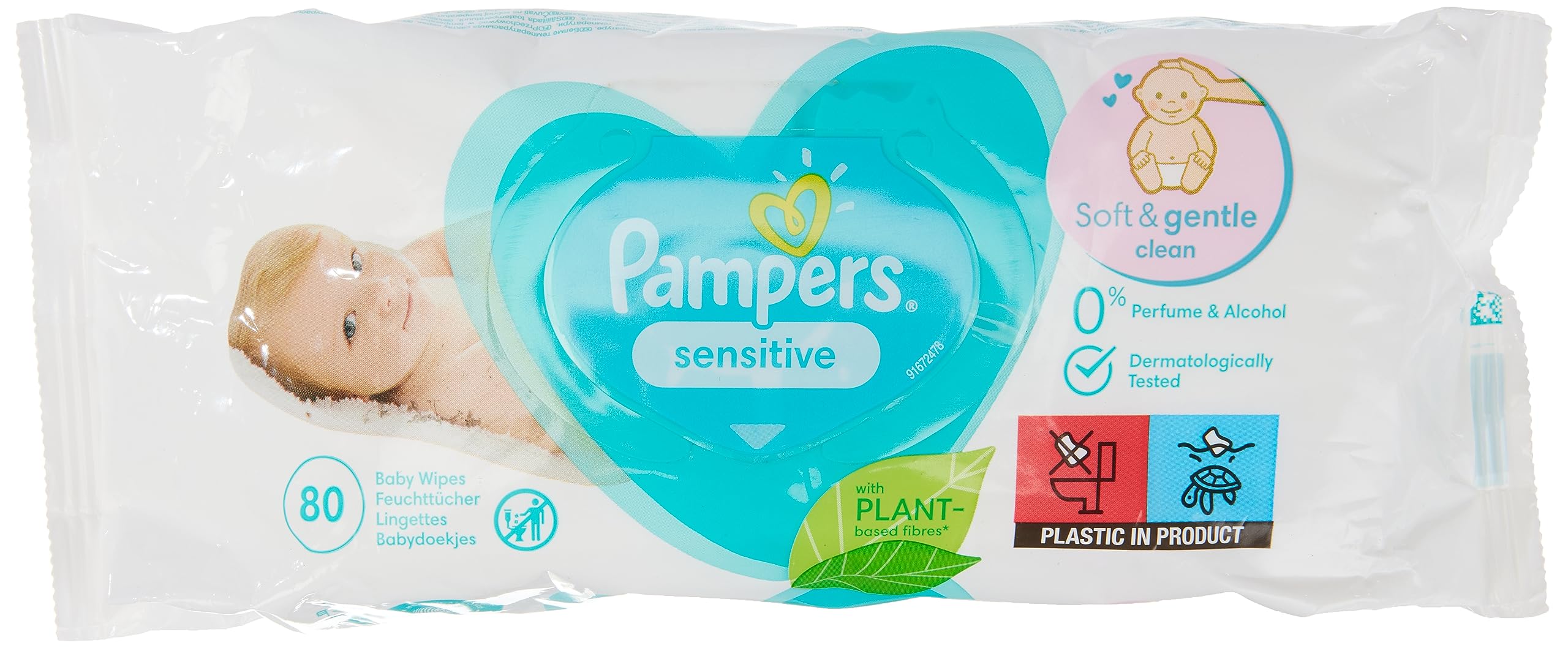 Pampers Sensitive Pampers' Unique PH Balancing Formula Baby Wipes