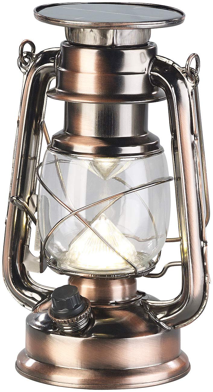 Lunartec Bright Solar Lights: Ultra Bright Solar LED Storm Lamp, 200LM, 3W, Warm White, Bronze (Extra Solar Lights, Solar Lamp, Oil)