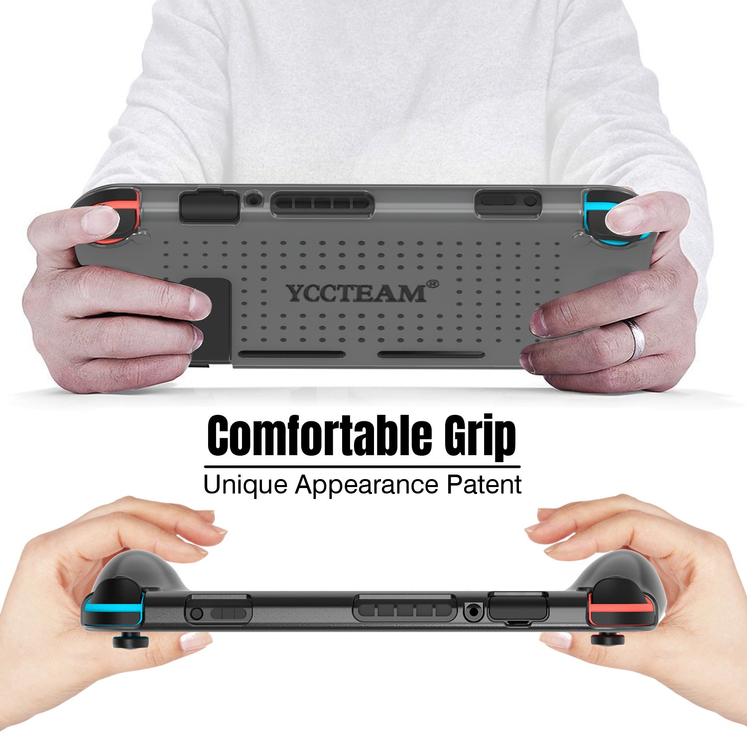 Protective Case for Nintendo Switch, Comfortable Soft TPU Full Body Protection Shock Absorption Heat Dissipation Design Cover Case for Nintendo Switch (Grey)