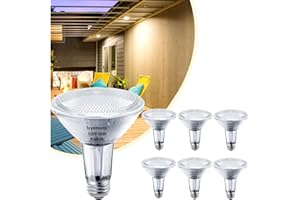 Ivyemons PAR30 Long Neck Halogen 60W 120V - 6 Pack PAR30 Flood Light Bulbs E26 Base, 60W PAR30 Dimmable 2800K Warm White, Long Lasting PAR30 Halogen Bulb for Tracking Light, Recessed Light
