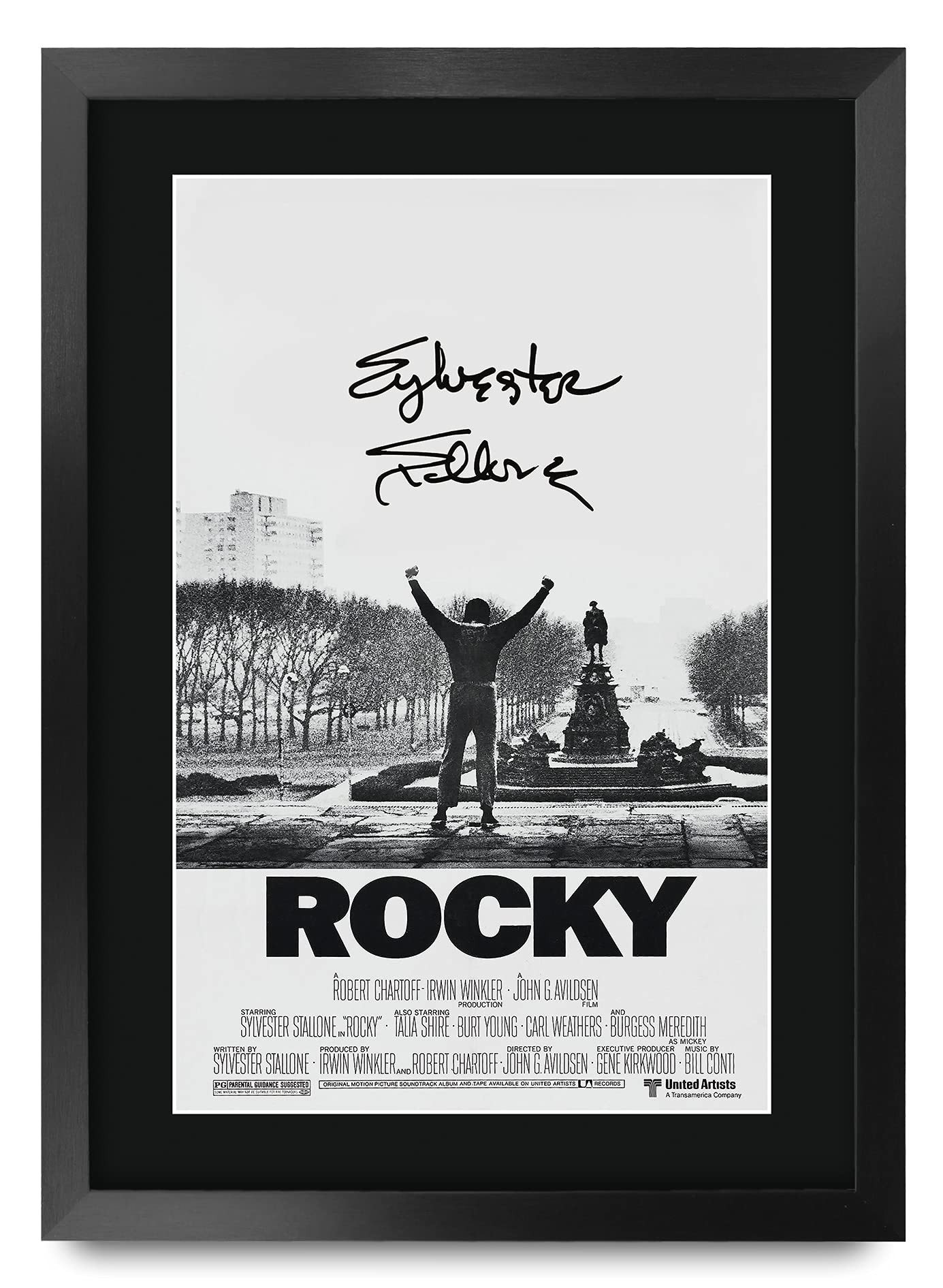 HWC Trading A3 FR Rocky Movie Poster Sylvester Stallone Signed Gift FRAMED A3 Printed Autograph Film Gifts Print Photo Picture Display — image 1