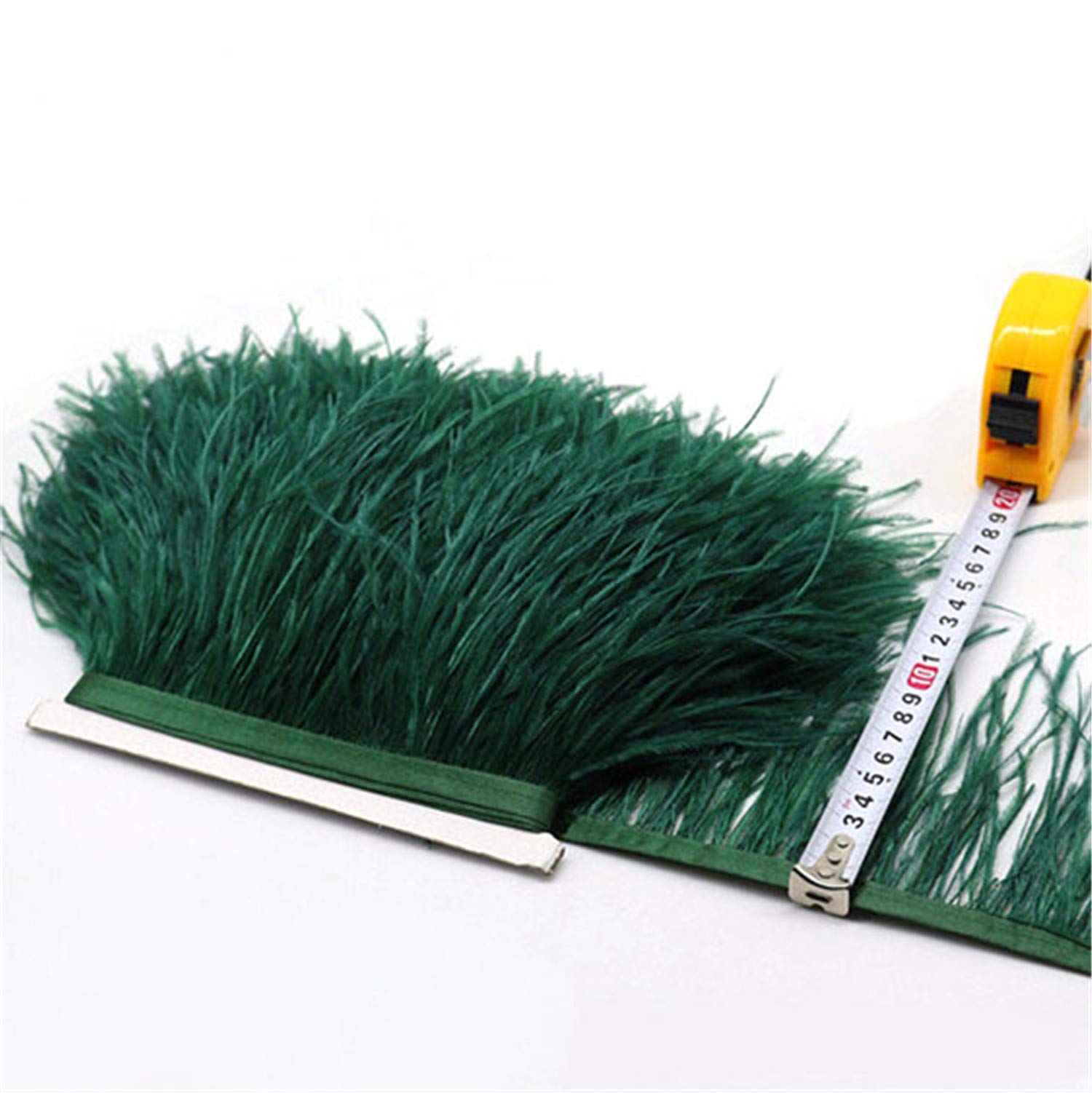 34 Colours Quality Ostrich Feather Trimming Fringe for Millinery Craft Dress Making (Emerald) — image 1