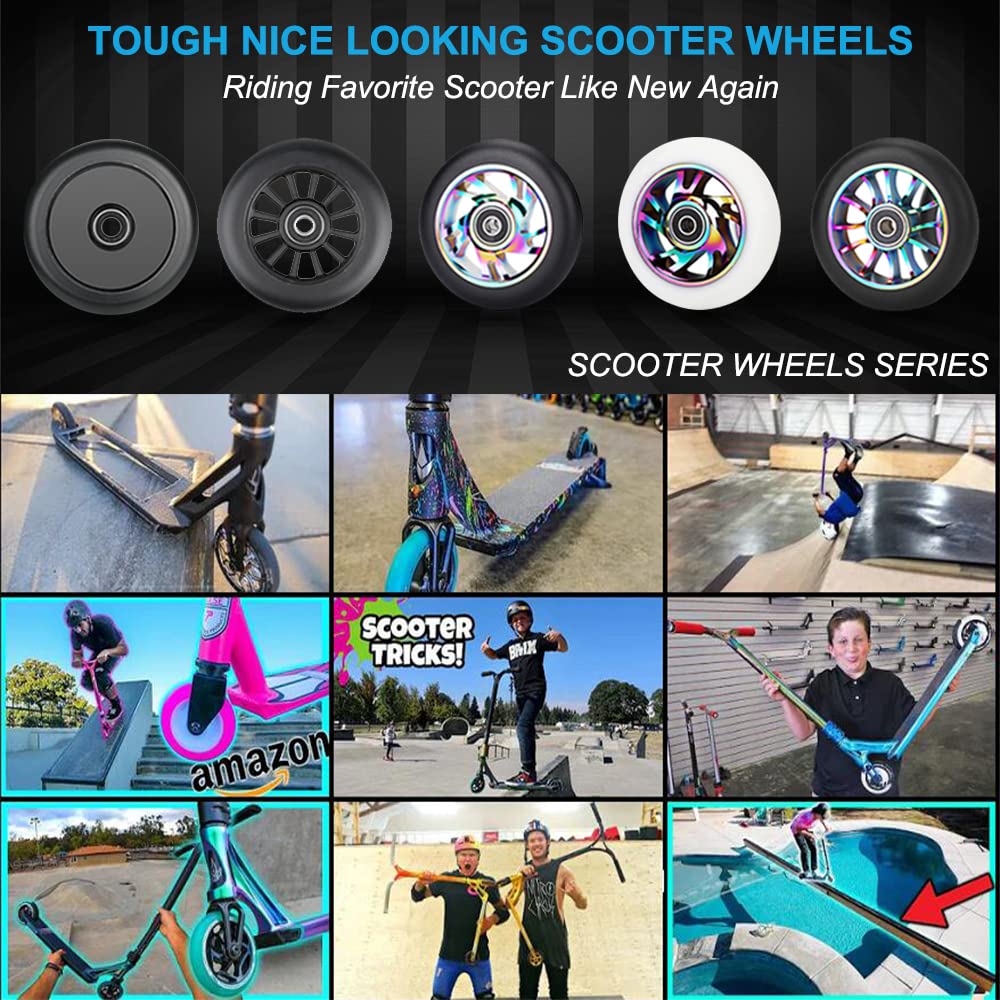 Neo 110mm Pro Scooter Wheels - Pair of 2pcs with ABEC-9 Bearings - Smooth Ride