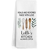 Gnmduw Lolli Gifts Kitchen Towels, Mothers Day Birthday Gifts for Grandmother, Lolli Gifts for Grandma, Grandma Gift from Grandkids, Grandmother Hand Dish Tea Towel for Kitchen Decor, 16x24 Inch