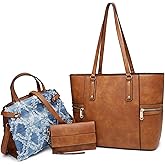 VANSARTO Purses and Handbags for Women Tote Bag Shoulder Bag Top Handle Satchel Purse Set with Wallet Large Work Tote 3pcs