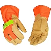Kinco Orange Hi-Vis Lined Pigskin Leather Work Gloves (Style No. 1938)