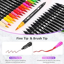 Caliart 34 Double Tip Brush Pens Art