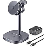 2026 New Magnetic Wireless Charger Stand with TEC Active Cooling, 15W Qi2-Certified 3 in 1 Charging Station for Apple Charger Stand, Wireless Charger for iPhone17/16/15/14/13/12, Apple Watch, AirPods