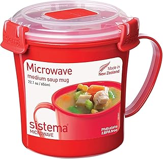 Sistema Microwave Suppentasse, 656 ml, rot/transparent