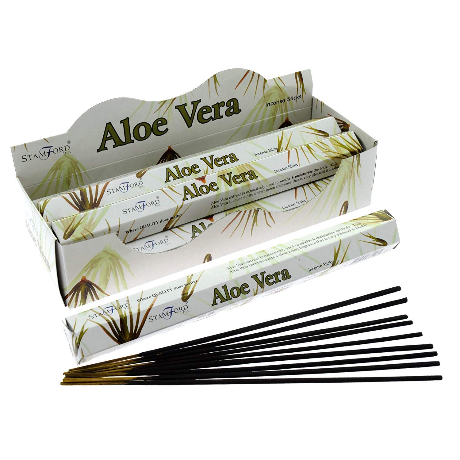 STAMFORD INC. 37108 Aloe Vera Incense Sticks, 20 Sticks x 6 Packs — image 1