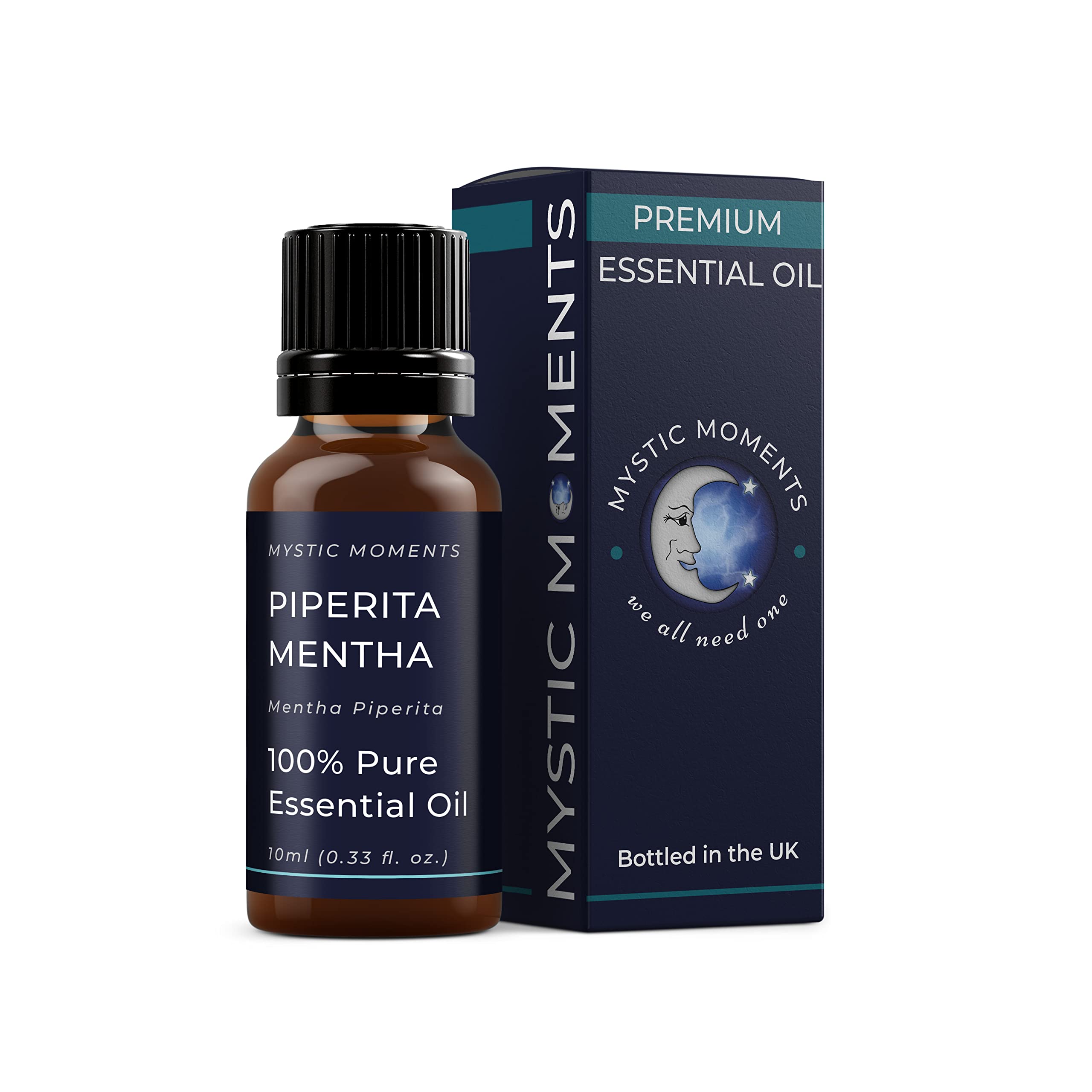 Mystic Moments | Peppermint Essential Oil (Mentha piperita) 10ml | Fresh Cooling Mint Aroma for Energising Aromatherapy & Revitalising Diffuser Blends | Vegan & Natural