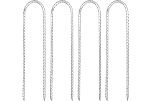 Crastilior 12" Heavy Duty Trampoline Stakes Anchors High Wind Heavy Duty Trampoline Anchors U Shape Stakes Heavy Duty Trampoline Stakes for Ground Trampoline Accessories