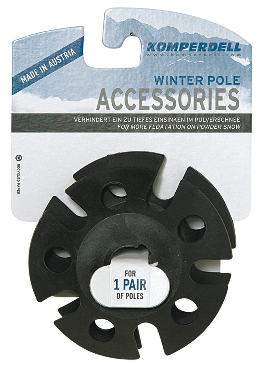 Komperdell Vario Winter Plate Extra Large Pole Accessories, Black, One Size, 912, Vario Winter Plate Extra Large