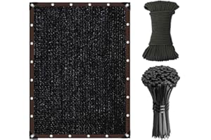 KOBADI Black Shade Cloth 75% Sunblock Net for Garden Patio，Shade Sails Taped Edge with Grommets，Durable Garden Mesh Net for Outdoor Plant Greenhouse Flowers,Coop, Pergola,Canopy(9.8ft×13.1ft, Black)