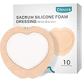 Dimora 10 Pack Wound Dressing Sacrum Foam Bandages Silicone Adhesive Border 7"x7" Waterproof Sacral Pads Absorbent Breathable Bed Sore Pressure Dressing