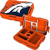 FOCO NFL Unisex-Adult Officially Licensed 2-Tone Big Logo Team Color Football Leak Proof 5 Compartment Bento Lunch Box - Denver Broncos