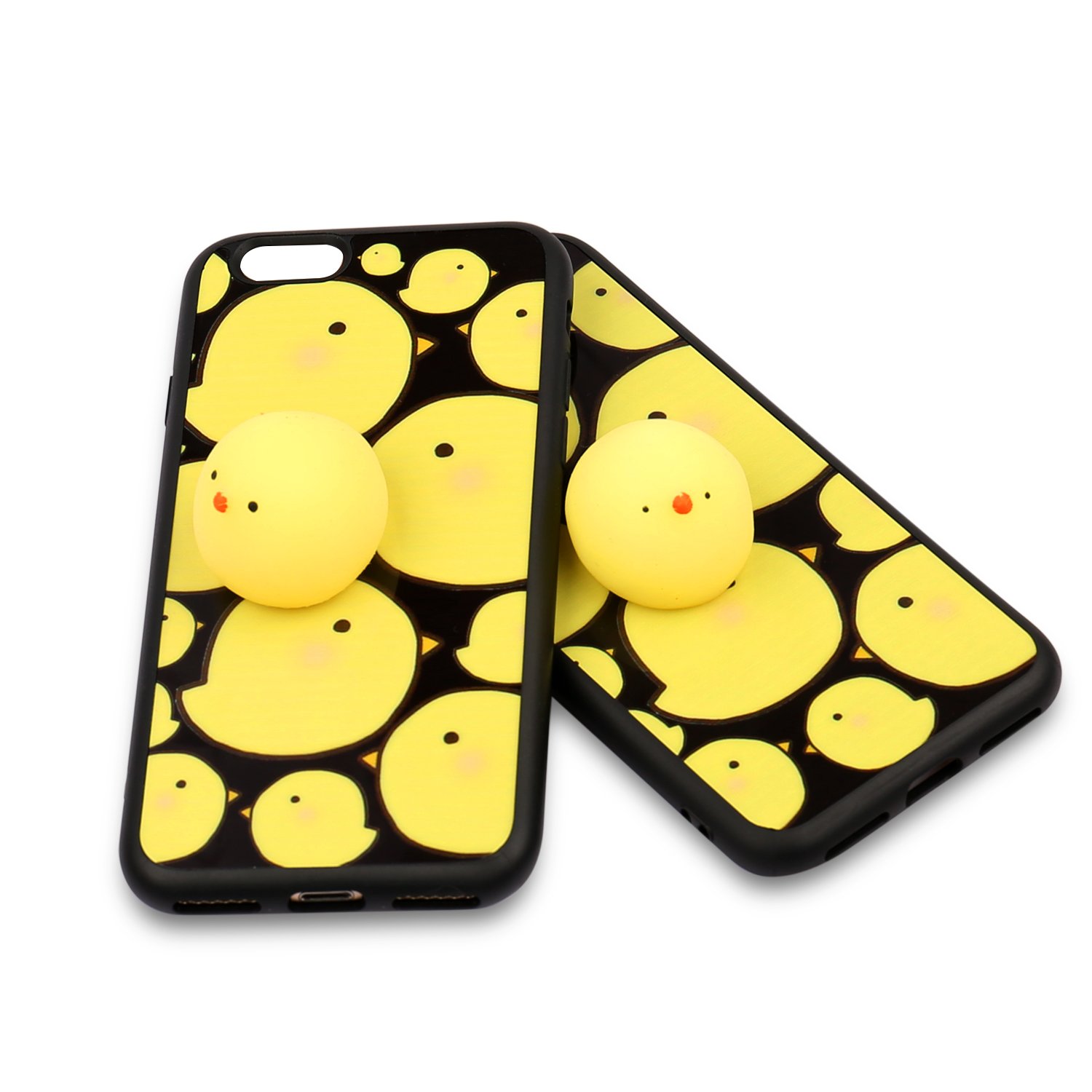 Cute Fashion Fresh Novel Squishy Chick for iPhone 6 6s 6s plus 7 7 plus Case, Lovely 3D Soft Silicone Cartoon Animal TPU Protective Back Phone Case
