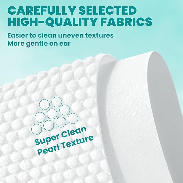 MEDUWEDU EAR CLEANER FINGER WIPES 60 COUNTS, DOG EAR CLEANER, GROOMING KIT CARE FOR DOGS AND CATS, SOFT & EASY OTIC CLEANING PADS, REMOVE WAX, DIRT & STOP SMELLY, ITCHY, NON-IRRITATING, PEACH SCENT
