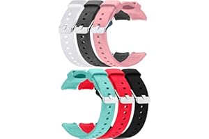 FitTurn 6pack Bands Compatible with IP67 Waterproof Sports Tracker Watch Replacement Soft Straps Silicone Watch Band Strap with Quick Release Pins for IP67 Fitness Watch Activity Tracker