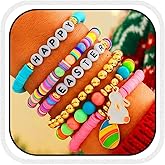 Latious Heishi Stretch Bracelets Clay Bead Bracelets Friendship Stackable Bracelets for Women