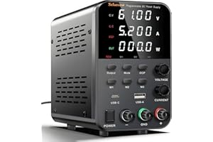 SEKENOW DC Power Supply Variable, 60V 5A Adjustable Switching Bench Power Supply with Memory Storage & USB/Type-C Quick-Charge,High Precision 4-Digit LED Display,Encoder Adjustment Knob