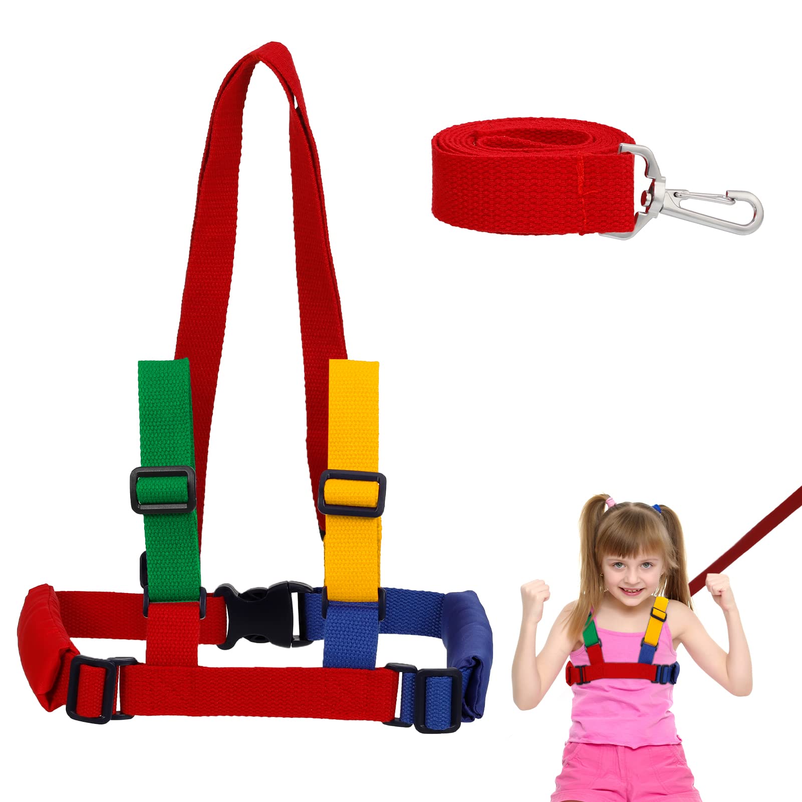 Baby Walking Harness for 1-3 Years, Toddler Reins with Safety Leash, Anti-Lost Harness for Boys & Girls, Adjustable Child Walking Belt with Safety Lock
