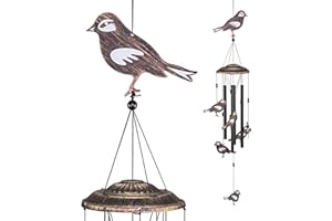 VP Home 32" H Soothing Songbirds Wind Chimes for Outside Unique Songbirds Soothing Windchimes Outdoor Decorations Garden Decor Songbirds Gift for Women, Mom, Grandma, Unisex