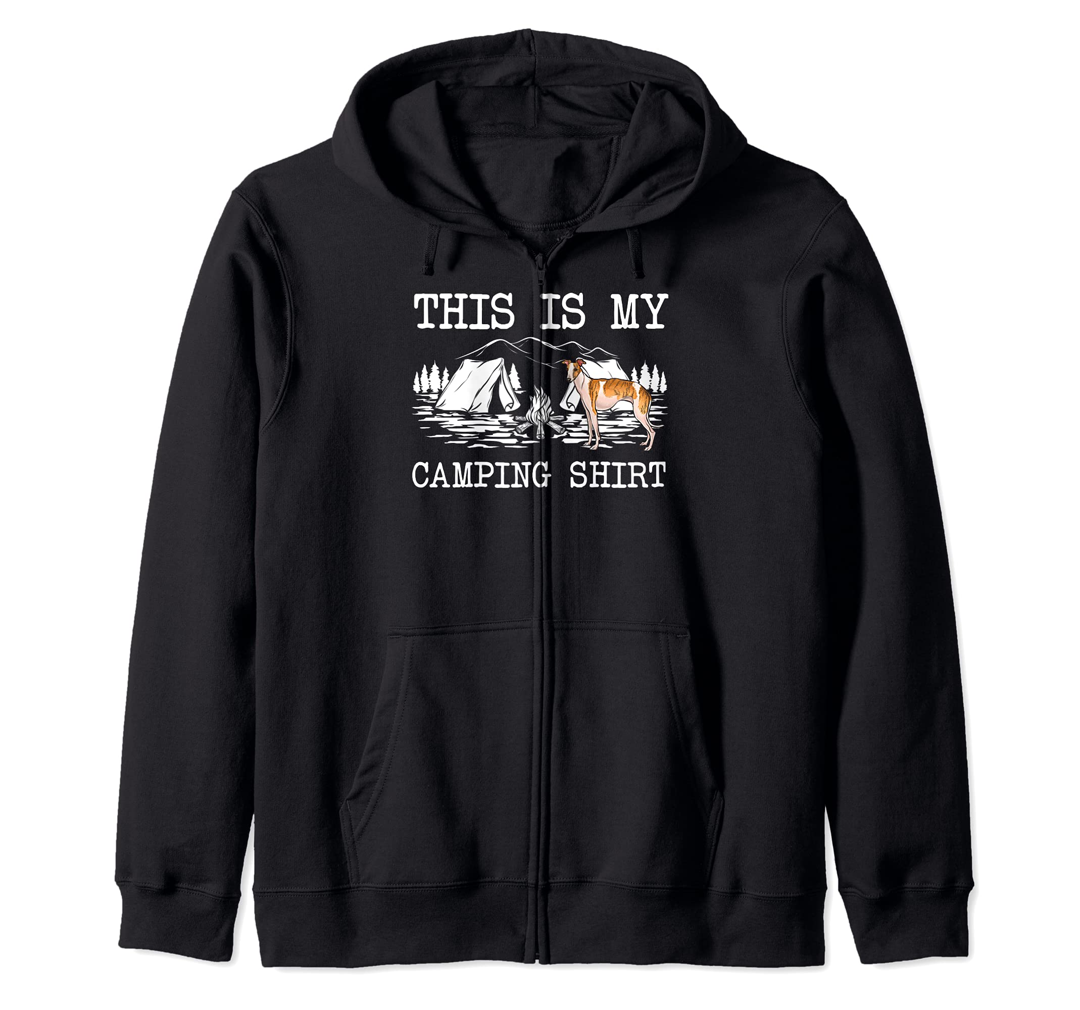 Campfire Whippet Dog This Is My Camping Zip Hoodie