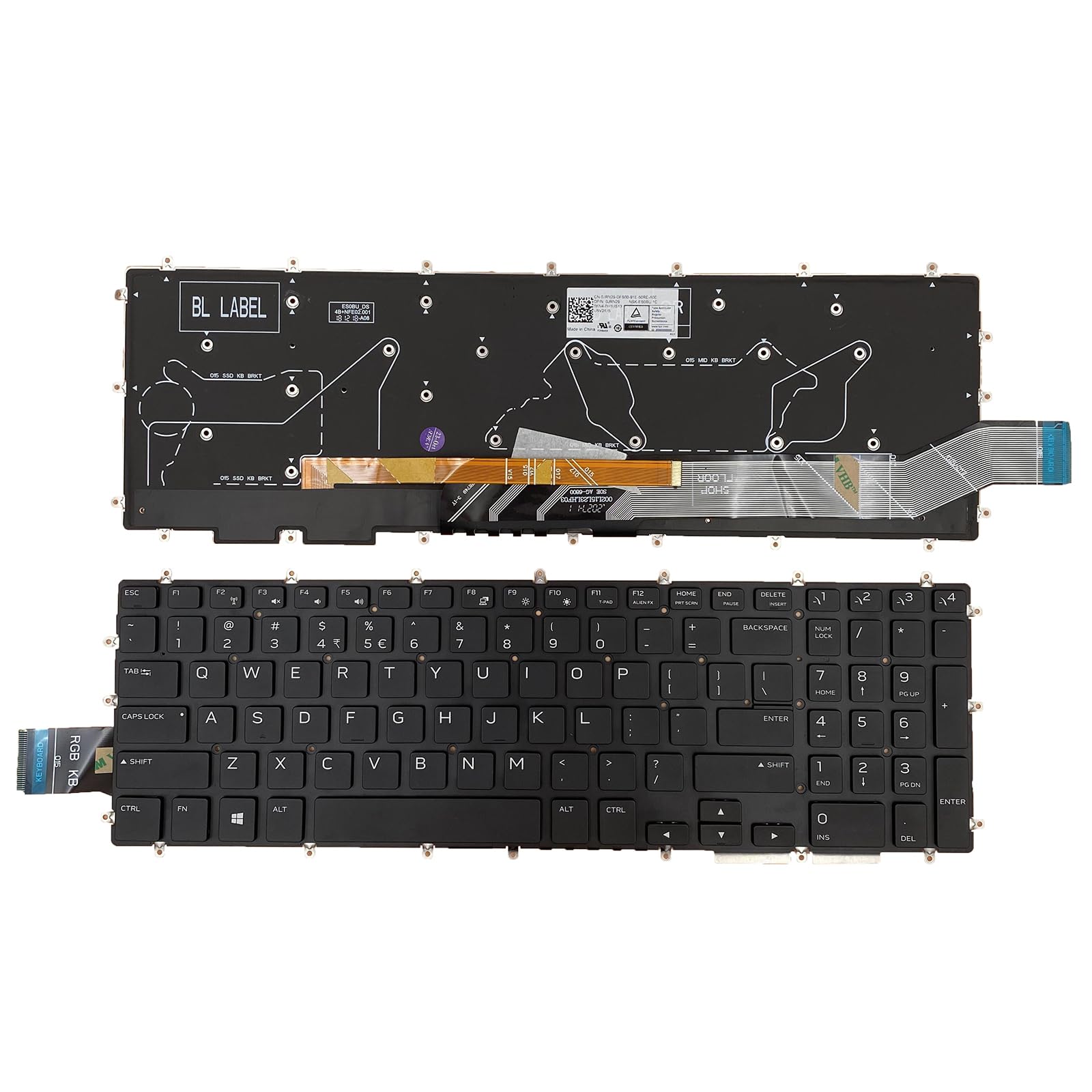 Photo 1 of Siakoocty Laptop Replacement US Layout Colorful Backlight Keyboard for Dell Alienware M15 R1 M17 R1 2019 3D7NN 03D7NN P79F P79F001