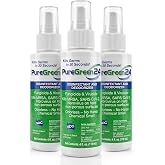 PureGreen24 Disinfectant Sprays | Kills COVID-19 Norovirus RSV MRSA | 3&times;4oz | EPA-Registered Antibacterial Spray Kills RSV, Norovirus, MRSA, Staph | Odorless | User Friendly | 3&times;4oz Bottles
