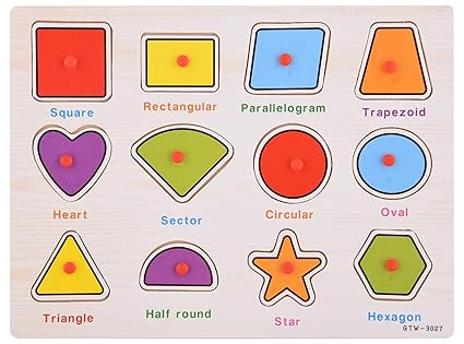 Curtis Toys Wooden Puzzles for Kids (Shapes)