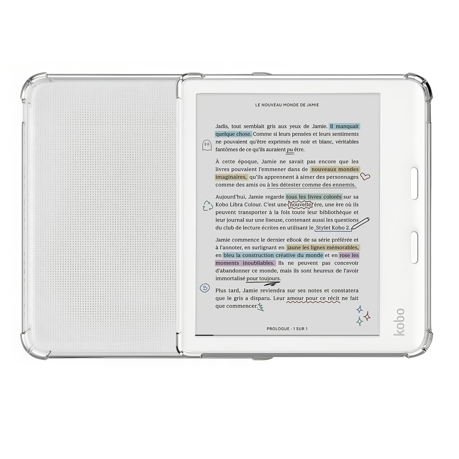 Stianiiie Reinforced Corners Libra Case/Libra Colour Case Leightweight 7 inch Clear Cover for Kobo Libra 2 / Libra Colour
